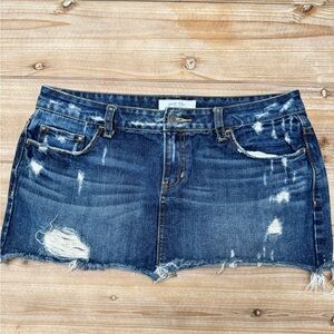 Y2K Aeropostale Distressed Denim Low-rise Micro Mini Skirt | Festival